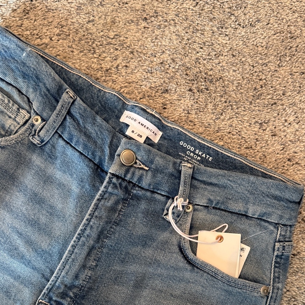 Good American Light Blue Cropped Jeans